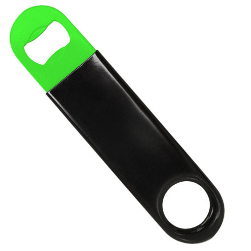 Black Vinylworks™ Coated On Neon Green Bottle Opener