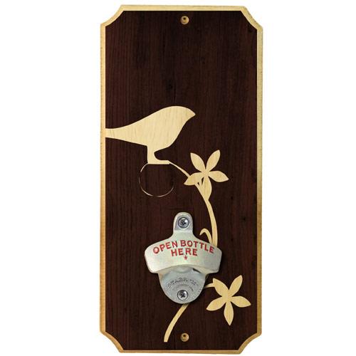 Simple Bird - Wall Mounted Wood Plaque Bottle Opener 