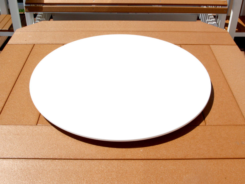 outdoor firepit bowl lazy susan lid white