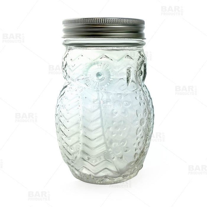 Owl Mason Jar with Lid - 12 ounce