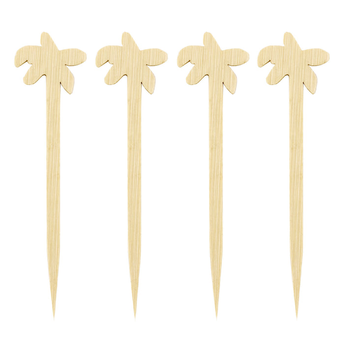 BarConic Bamboo Palm Tree Cocktail Picks - 100 pack