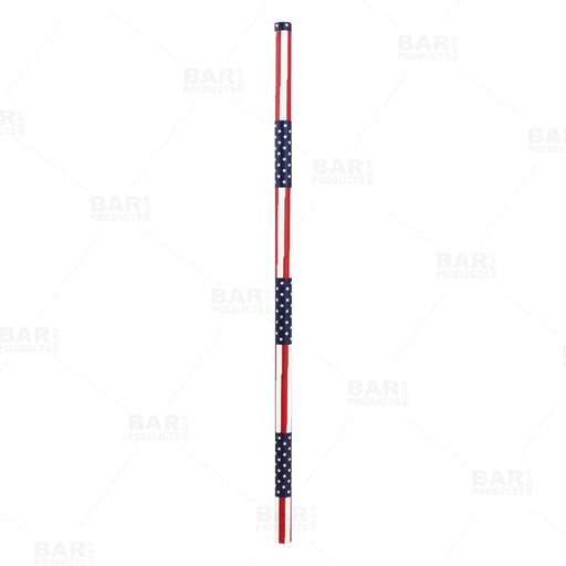 BarConic® "Eco-Friendly" Paper Straws - 7 3/4" USA Flag - Packs of 100