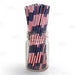 BarConic® "Eco-Friendly" Paper Straws - 7 3/4" USA Flag - Packs of 100