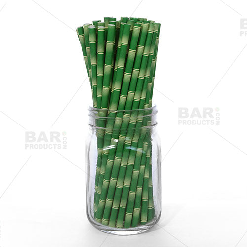 BarConic® Eco-Friendly Paper Straws - Bamboo - 100 pack