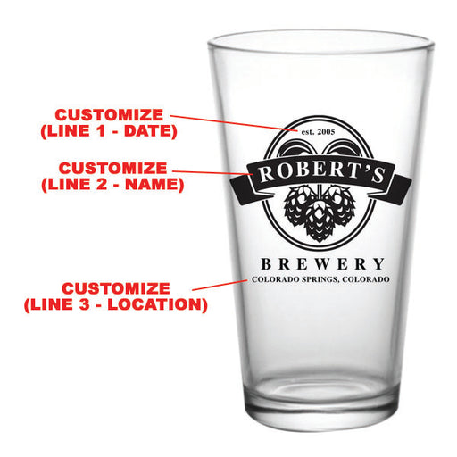 CUSTOMIZABLE - 16oz Pint / Mixing Glass - Hops