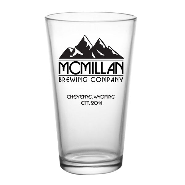 CUSTOMIZABLE - 16oz Pint / Mixing Glass - Mountain