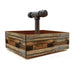 Box Caddy with Industrial Pipe Handle - Wood Plank Design