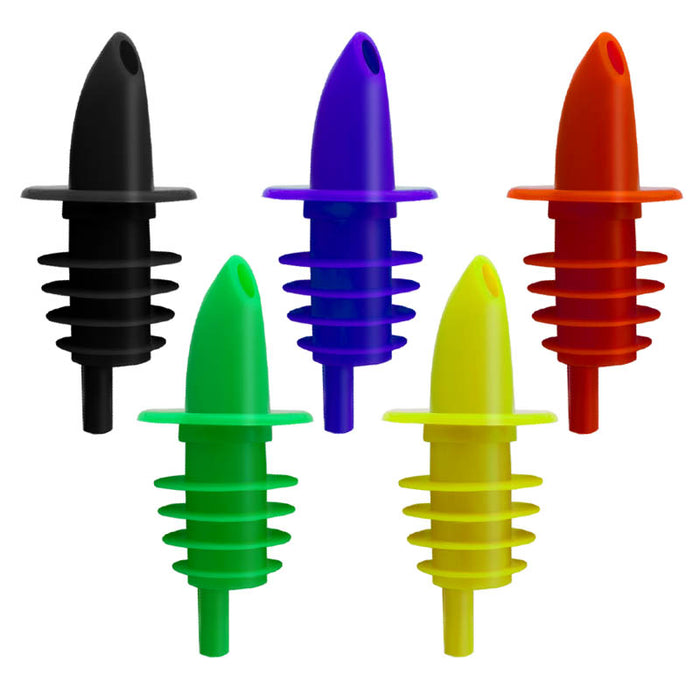 Liquor Pourers - Plastic w/ Color Options  (Dozen Pack)