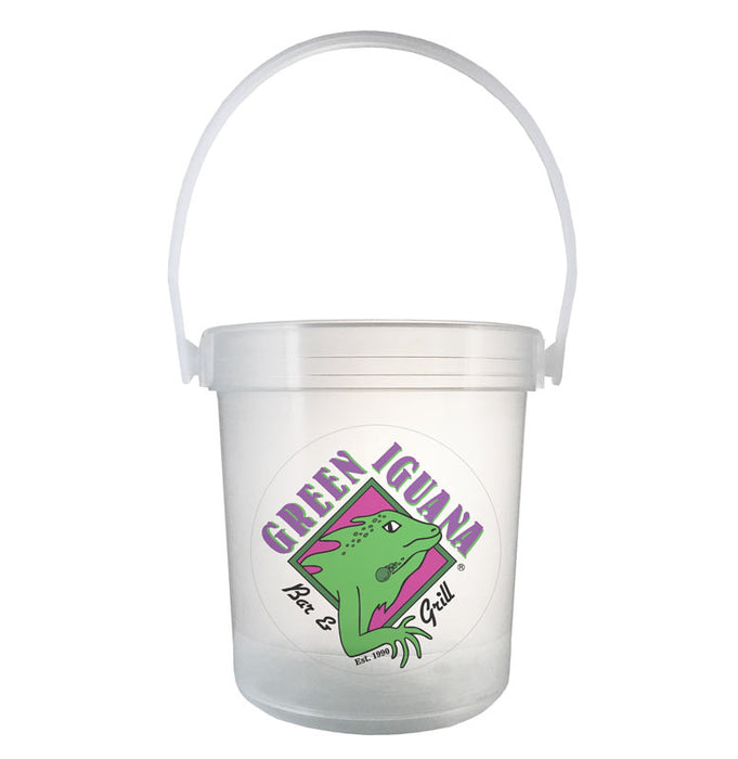 32 oz Plastic Rum Buckets with Custom Sticker