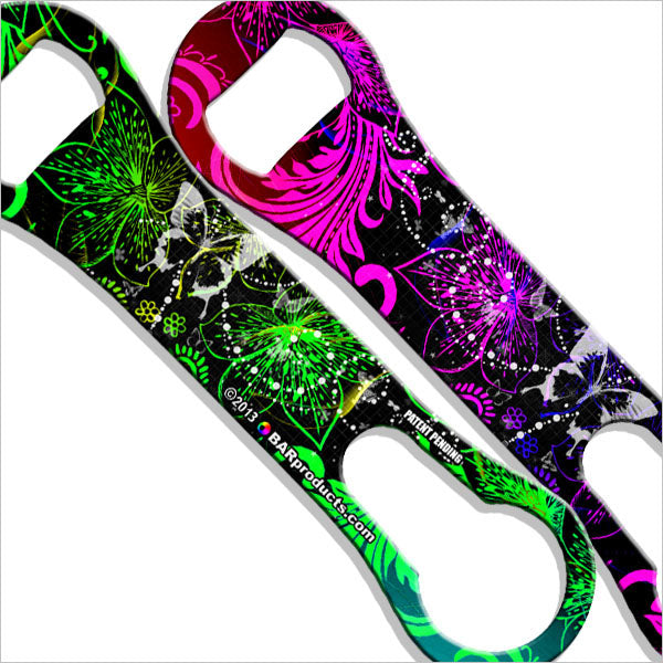 Pink & Green Floral V-Rod® Bottle Opener