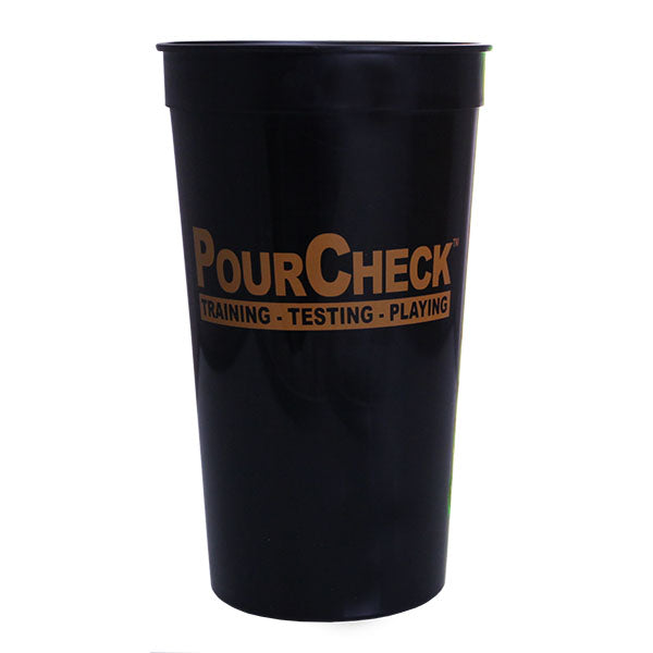 PourCheck Black Stadium Cup - 32 ounce