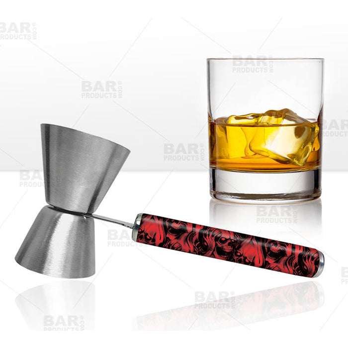 Jigger with Printed Handle Design - Red Evil - .75oz x 1.25oz