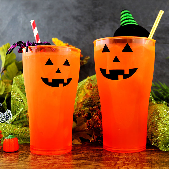 Classic Jack O'Lantern Polycarbonate Cup - Neon Orange - 2 Sizes Available