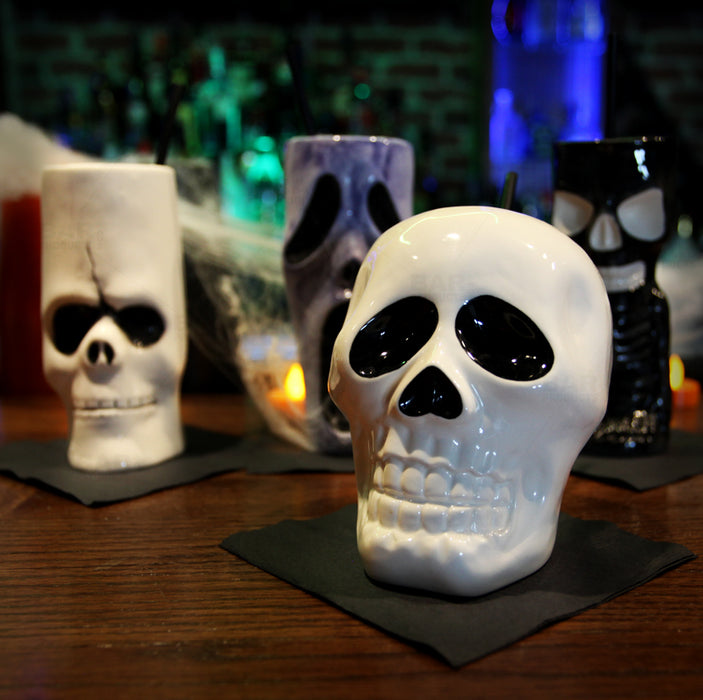  Spooky Tiki Mugs Drinkware Package - Set of 4 + FREE Mystery Tiki