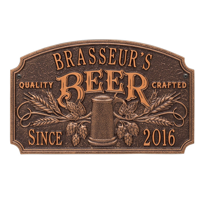 CUSTOMIZABLE Cast Aluminum Plaque - "Arch" Quality Crafted Beer