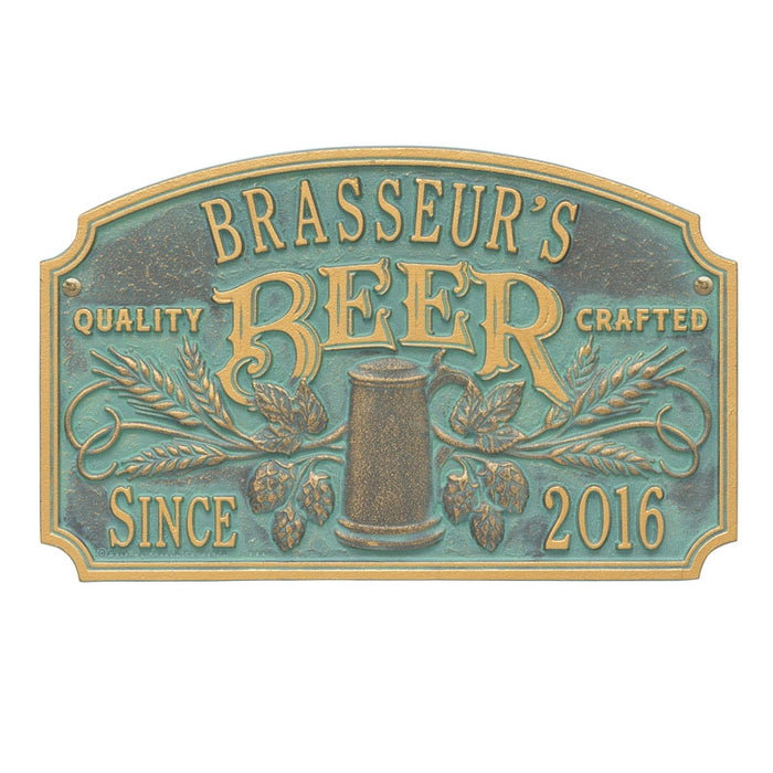 CUSTOMIZABLE Cast Aluminum Plaque - "Arch" Quality Crafted Beer