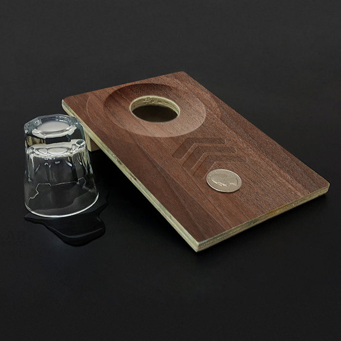 Quarter Master - Tabletop Cornhole Game with Quarters - Dark Wood