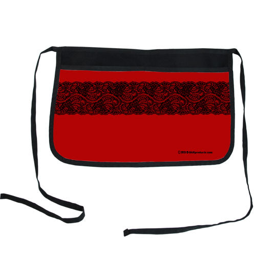 Red Lace Two-Pocket Custom Kolorcoat™ Server Apron