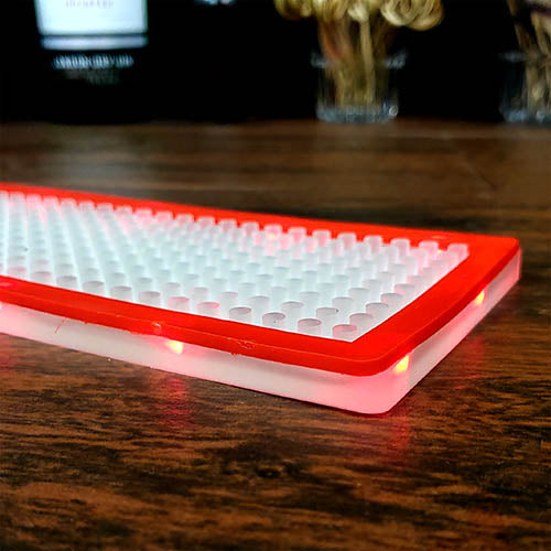 LED Bar Mats (3 3/4" W x 23 3/8" L) - 3 Color Options - Red