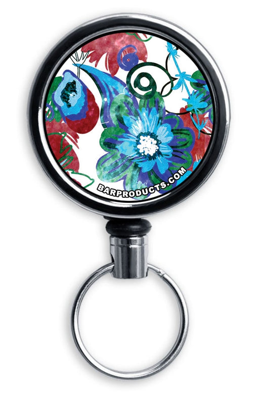 CUSTOMIZABLE Mini Bottle Opener with Retractable Reel - Grungy Floral