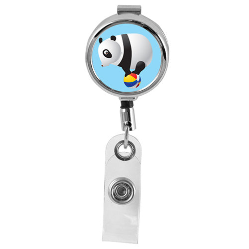 PANDA - Cute Animals Series Mini Chrome ID Badge Reel