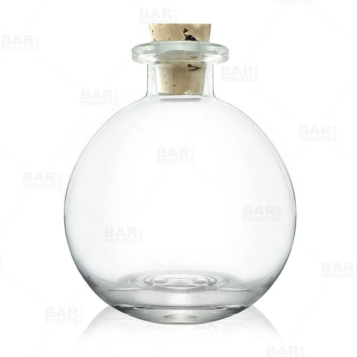 Round Craft Bartending Bottle w/ Cork - 8.5oz / 250ml