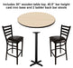 Table Top Set with Base and 2 Bar Stools - 30" Round Wooden Table, 40.5" Bar Height Cast Iron Base - CUSTOMIZABLE