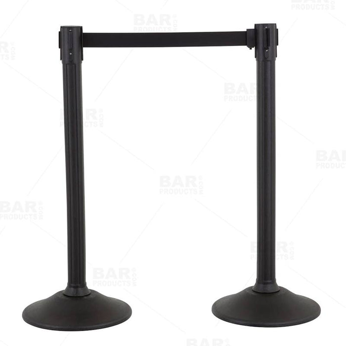 Retractable Belt Stanchion - Textured Black - Set of 2