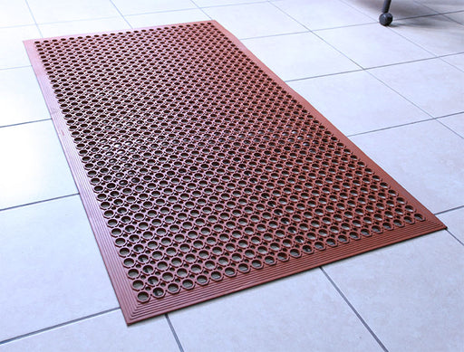 Rubber Floor Mat – Red 3’ X 5’ – Grease Resistant