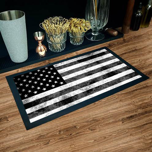 BAR SERVICE MAT - AMERICAN FLAG - 17.25" X 10"