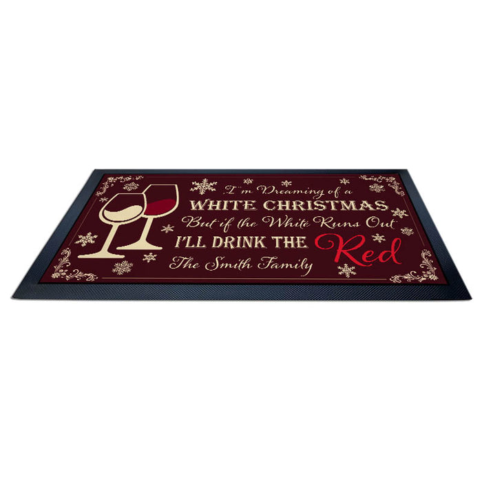 Custom Printed Bar Service Mat - White Christmas -  17.25" x 10"