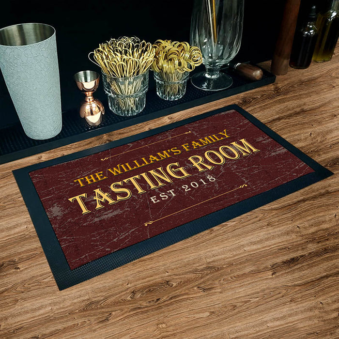 Custom Printed Bar Service Mat - Tasting Room - 17.25" x 10"