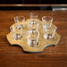 7-hole shot glass holder serving tray wood walnut