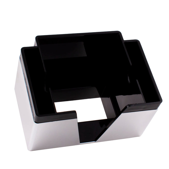 NAPKIN BAR CADDY - 3 COMPARTMENT- BLACK/CHROME