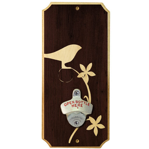 Simple Bird - Wall Mounted Wood Plaque Bottle Opener