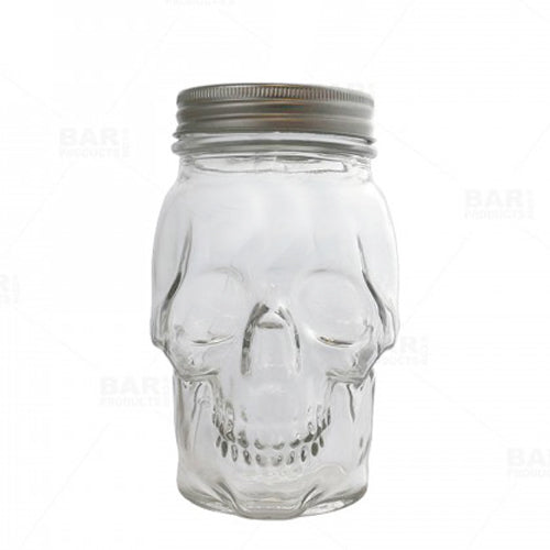 BarConic® Skull Mason Jar with Lid - 16 ounce