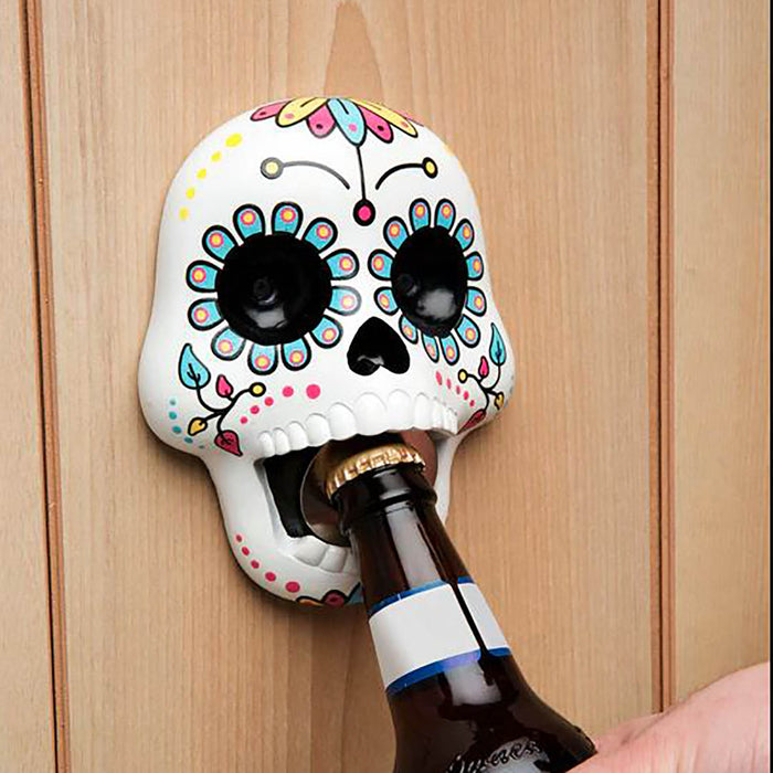 Wallmount Sugar Skull Bottle Opener