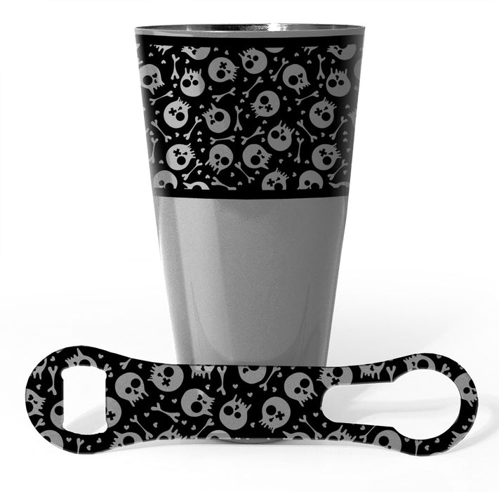 Printed Cocktail Shaker and V-Rod® Bar Set - Cute Skulls - Color Options