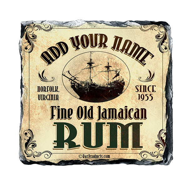 CUSTOMIZABLE Rock Slate Coaster - Rum Themed