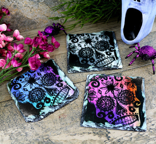 Rock Slate Coasters - Sugar Skulls - Design Options