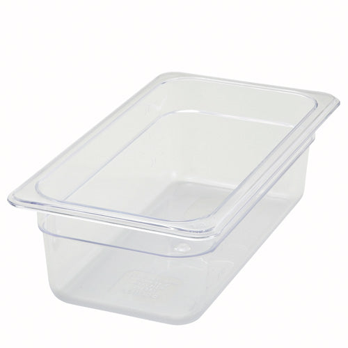 1/3 Size Clear Polycarbonate Food Pan - 4" Deep