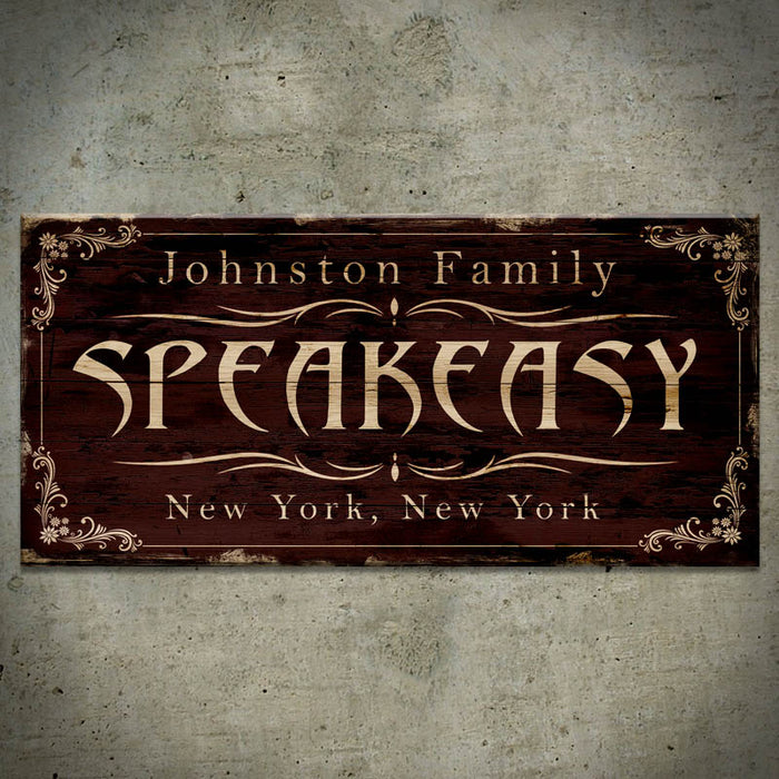 CUSTOMIZABLE Large Vintage Wooden Bar Sign - SPEAKEASY - 11 3/4" x 23 3/4"