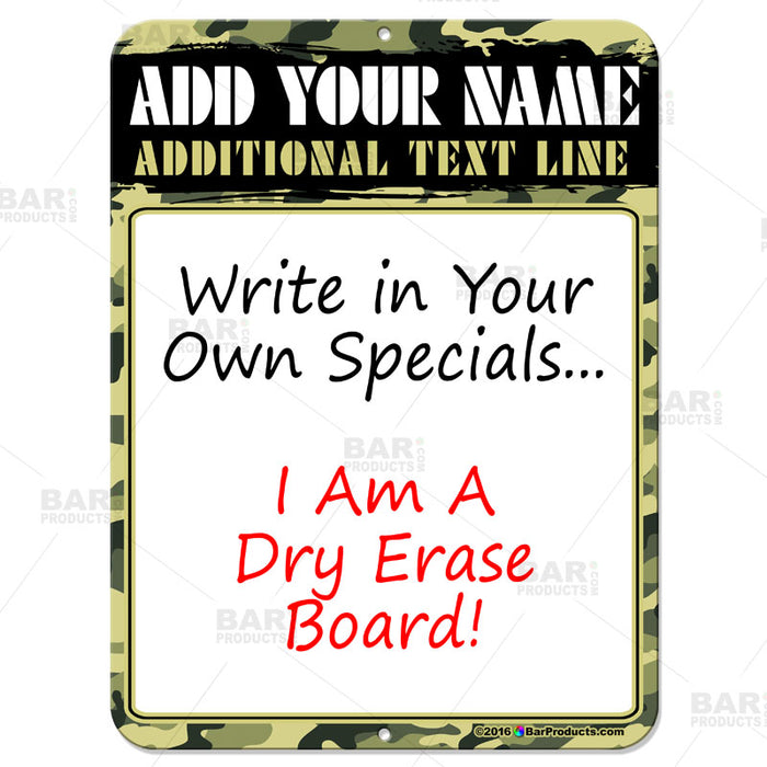 9" by 12" Dry Erase Specials Sign