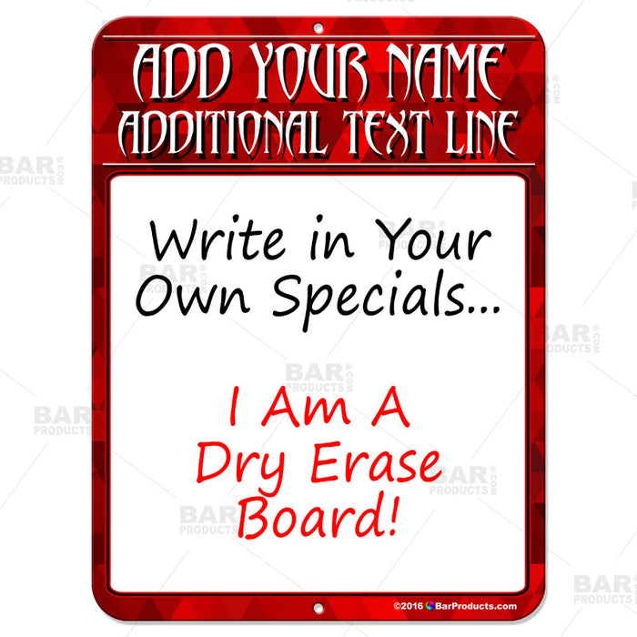 9" x 12" Dry Erase Specials Sign