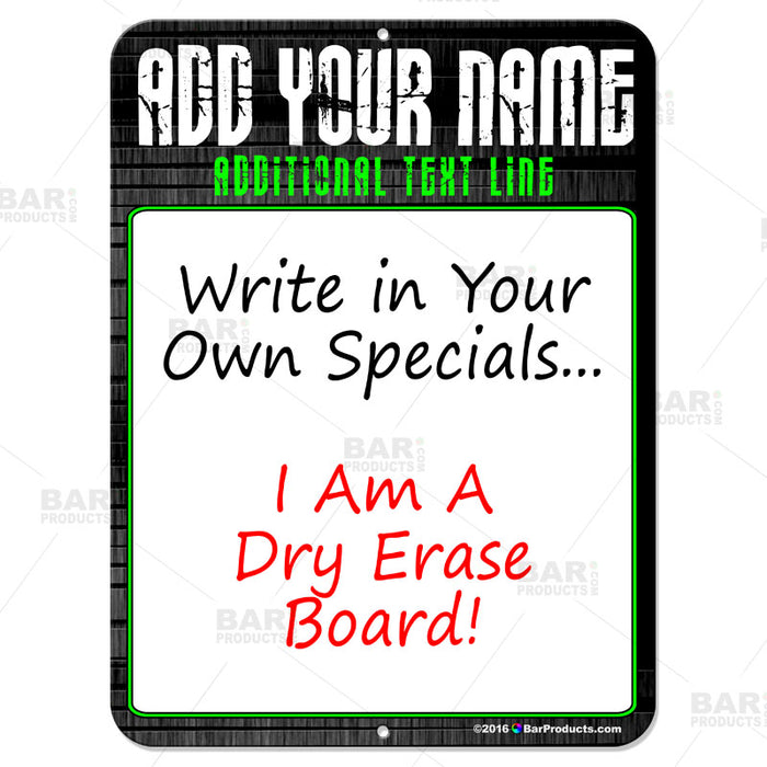 9" x 12" Dry Erase Specials Sign