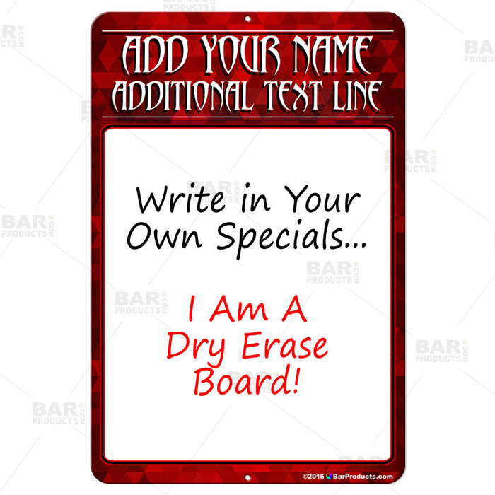 12" x 18" Dry Erase Specials Sign