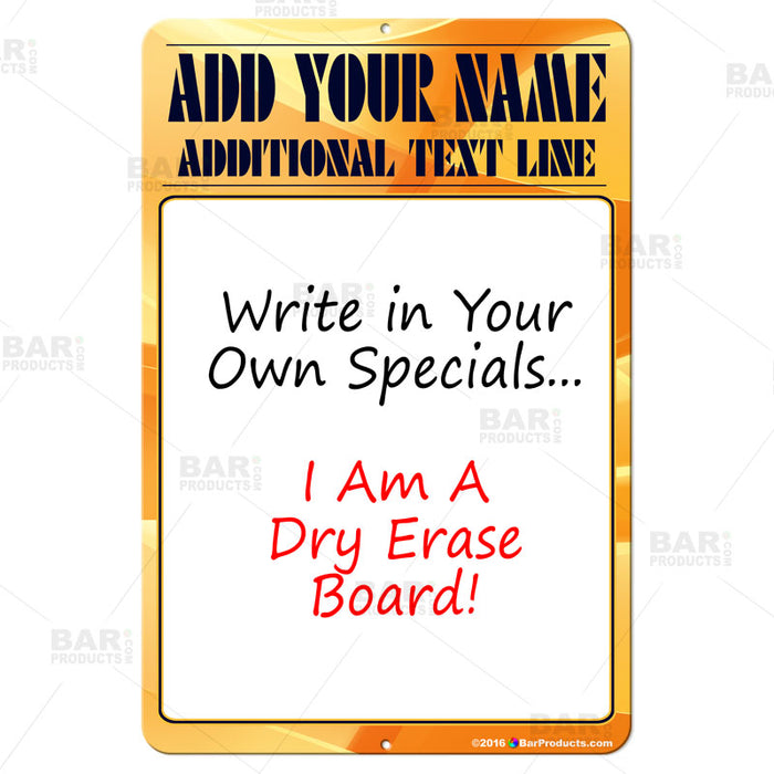 12" x 18" Specials Dry Erase Bar Sign