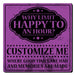 CUSTOMIZABLE Coaster - 3.5in Square Foam - Happy Hour Design