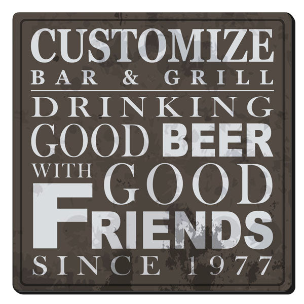 CUSTOMIZABLE Coaster - 3.5in Square Foam - Friends Design