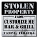 CUSTOMIZABLE Coaster - 3.5in Square Foam - Stolen Property Design